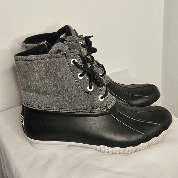 Sperry Top Sider Saltwater Duck Ankle Boot‎ Women's Sz 8M Heathered Gray Shoes - Picture 1 of 9